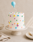 Gâteau Ballon de Batida - gâteau blanc pour enfants avec un ballon bleu