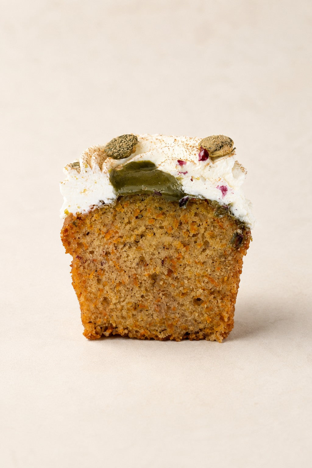 Muffin Carotte à la cardamome de Batida - vue en coupe
