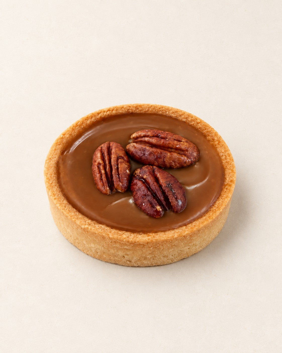 Tartelette caramel salé - noix de pécan de Batida - vue en coupe