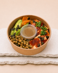 Vegan bowl with BBQ tofu by Batida - tofu in BBQ marinade on a grain base