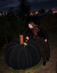 Gigantyczna czarna dynia Pumpkin Latte Black o zmierzchu