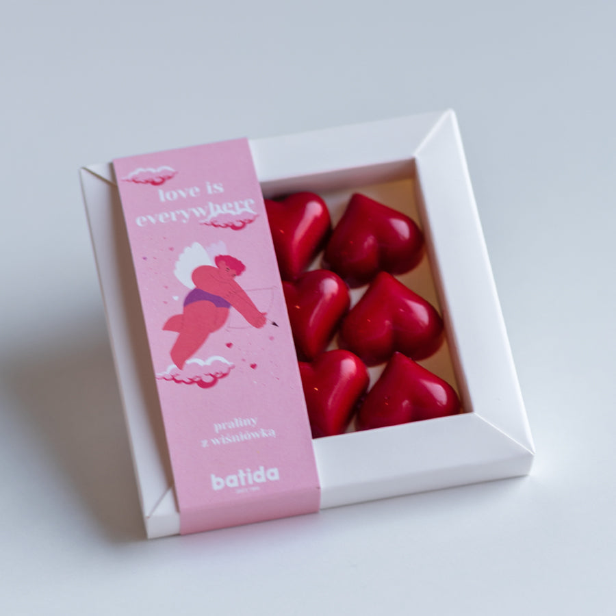 Ręcznie robione praliny serca na Walentynki