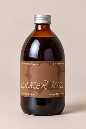 Batida Ginger Kiss gingerbread syrup in a glass bottle