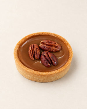 Tartelette caramel salé - noix de pécan de Batida - vue en coupe