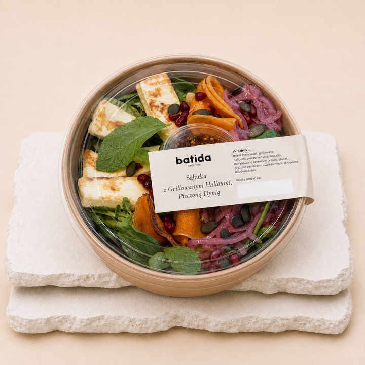 Salade de halloumi grillé et de potimarron rôti