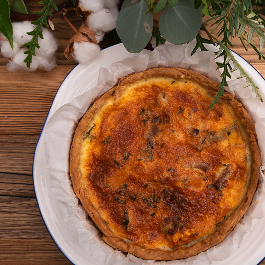 Quiche with mushrooms