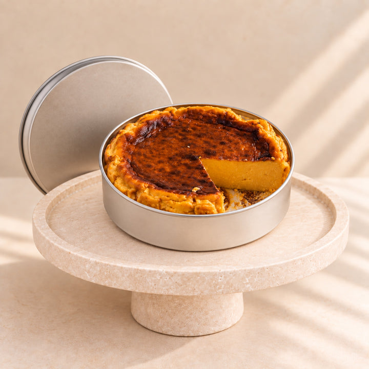 Pumpkin cheesecake in a can