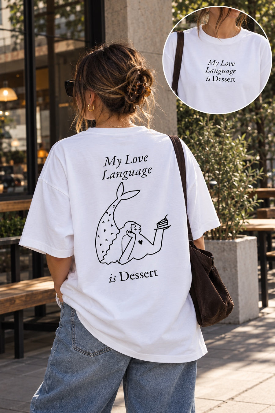 T-shirt Batida My Love Language is Dessert - tył z ilustracją
