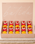 Mini pebbles set by Batida - mousse mini desserts on a thin base