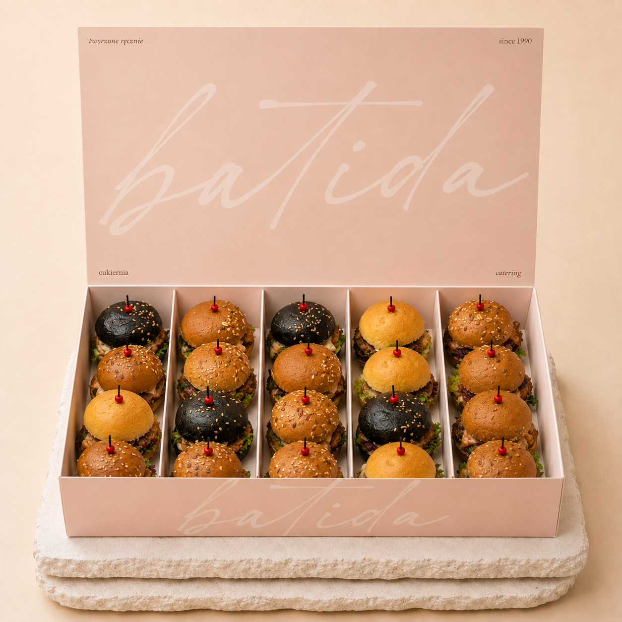 Mini-Rindfleisch-Burger-Set